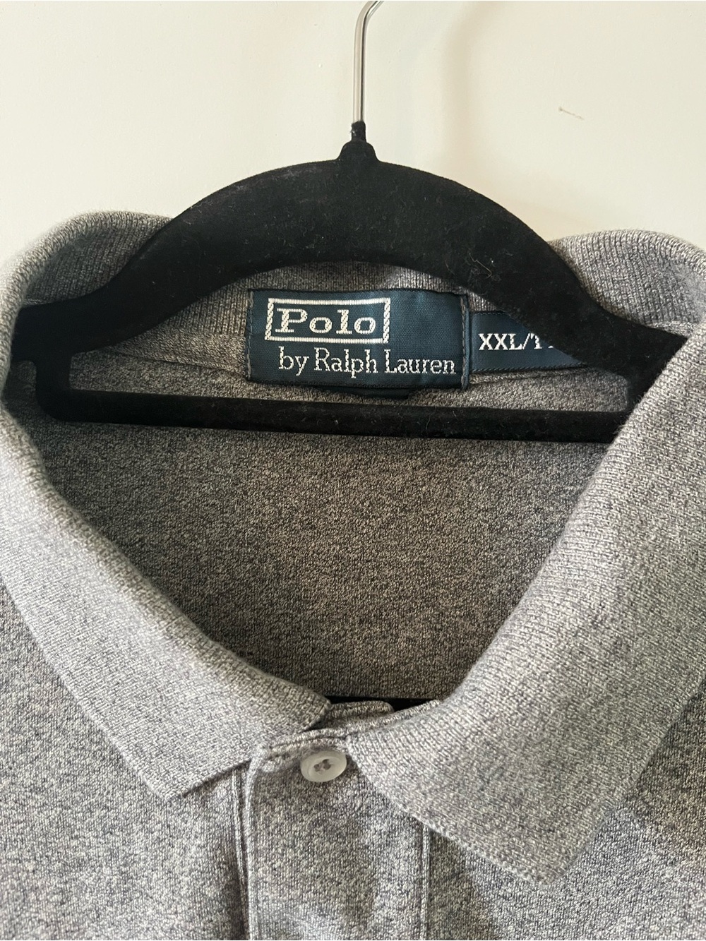 Polo by Ralph Lauren Size XXL Men's Heather Gray Polo with red logo